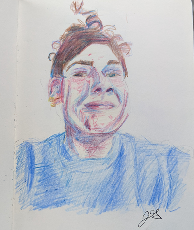 Self Portriat in Colored Pencil