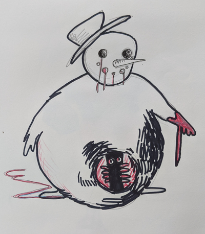 Creepy Snowman Sketch